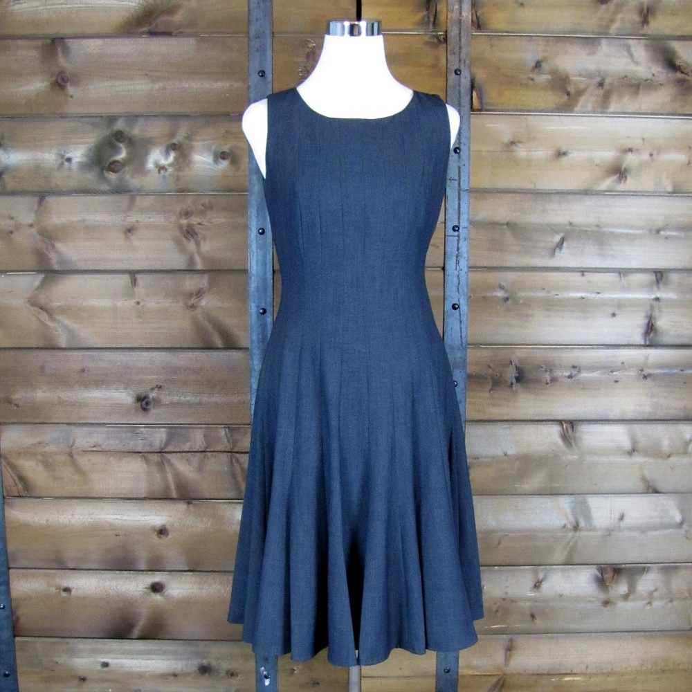 Calvin Klein Charcoal Pleated Fit & Flare Dress 4